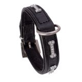 Lederhalsband mit Strass 